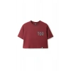 Ronna  Kadın Türk - Alman Üniversitesi Serisi Model 2 Baskılı Oversize Bisiklet Yaka Crop Tshirt - TDB020102