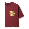Ronna  Kadın Türk - Alman Üniversitesi Serisi Model 3 Baskılı Oversize Bisiklet Yaka Crop Tshirt - TDB020103
