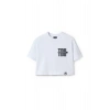 Ronna  Kadın Türk - Alman Üniversitesi Serisi Model 3 Baskılı Oversize Bisiklet Yaka Crop Tshirt - TDB020103