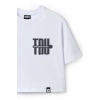 Ronna  Kadın Türk - Alman Üniversitesi Serisi Model 3 Baskılı Oversize Bisiklet Yaka Crop Tshirt - TDB020103