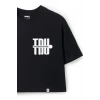 Ronna  Kadın Türk - Alman Üniversitesi Serisi Model 3 Baskılı Oversize Bisiklet Yaka Crop Tshirt - TDB020103