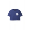 Ronna  Kadın Türk - Alman Üniversitesi Serisi Model 3 Baskılı Oversize Bisiklet Yaka Crop Tshirt - TDB020103