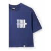 Ronna  Kadın Türk - Alman Üniversitesi Serisi Model 3 Baskılı Oversize Bisiklet Yaka Crop Tshirt - TDB020103