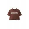 Ronna  Kadın Türk - Alman Üniversitesi Serisi Model 4 Baskılı Oversize Bisiklet Yaka Crop Tshirt - TDB020104