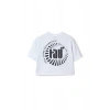 Ronna  Kadın Türk - Alman Üniversitesi Serisi Model 5 Baskılı Oversize Bisiklet Yaka Crop Tshirt - TDB020105