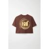 Ronna  Kadın Türk - Alman Üniversitesi Serisi Model 5 Baskılı Oversize Bisiklet Yaka Crop Tshirt - TDB020105