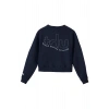 Ronna  Kadın Türk - Alman Üniversitesi Serisi Model 6 Baskılı Oversize Bisiklet Yaka Crop Sweatshirt  - TDB050106