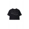 Ronna  Kadın Türk - Alman Üniversitesi Serisi Model 6 Baskılı Oversize Bisiklet Yaka Crop Tshirt - TDB020106