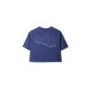 Ronna  Kadın Türk - Alman Üniversitesi Serisi Model 6 Baskılı Oversize Bisiklet Yaka Crop Tshirt - TDB020106