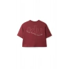 Ronna  Kadın Türk - Alman Üniversitesi Serisi Model 6 Baskılı Oversize Bisiklet Yaka Crop Tshirt - TDB020106