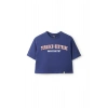 Ronna  Kadın Türk - Alman Üniversitesi Serisi Model 7 Baskılı Oversize Bisiklet Yaka Crop Tshirt - TDB020107