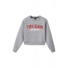 Ronna  Kadın Türk - Alman Üniversitesi Serisi Model 8 Baskılı Oversize Bisiklet Yaka Crop Sweatshirt  - TDB050108