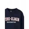 Ronna  Kadın Türk - Alman Üniversitesi Serisi Model 8 Baskılı Oversize Bisiklet Yaka Crop Sweatshirt  - TDB050108