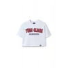 Ronna  Kadın Türk - Alman Üniversitesi Serisi Model 8 Baskılı Oversize Bisiklet Yaka Crop Tshirt - TDB020108