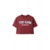Ronna  Kadın Türk - Alman Üniversitesi Serisi Model 8 Baskılı Oversize Bisiklet Yaka Crop Tshirt - TDB020108