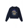 Ronna  Kadın Türk - Alman Üniversitesi Serisi Model 9 Baskılı Oversize Bisiklet Yaka Crop Sweatshirt  - TDB050109