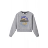 Ronna  Kadın Türk - Alman Üniversitesi Serisi Model 9 Baskılı Oversize Bisiklet Yaka Crop Sweatshirt  - TDB050109