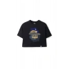 Ronna  Kadın Türk - Alman Üniversitesi Serisi Model 9 Baskılı Oversize Bisiklet Yaka Crop Tshirt - TDB020109