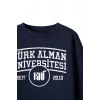 Ronna  Unisex Türk - Alman Üniversitesi Serisi Model 1  Baskılı Oversize Bisiklet Yaka Sweatshirt - TDB040101