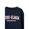 Ronna  Unisex Türk - Alman Üniversitesi Serisi Model 8 Baskılı Oversize Bisiklet Yaka Sweatshirt - TDB040108
