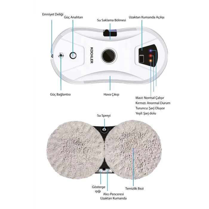 Kochler Akıllı Cam Silme Robotu - Vakumlu Cam Silme - Cam Temizleme Robotu