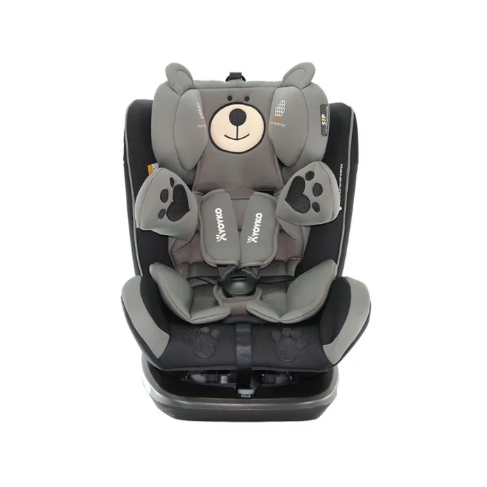 Yoyko Bear 360 Derece Dönebilir Yatabilir 0-36 Kg Isofixli Oto Koltuğu Gri