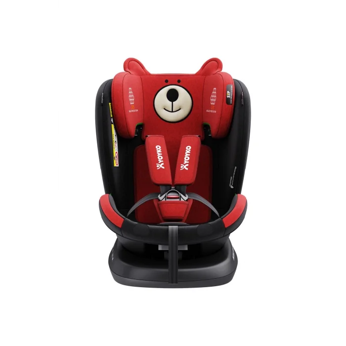 Yoyko Bear 360 ° Dönebilir Yatabilir I-size 0-36 Kg Oto Koltuğu Isofıx/sıp/latch - Kırmızı