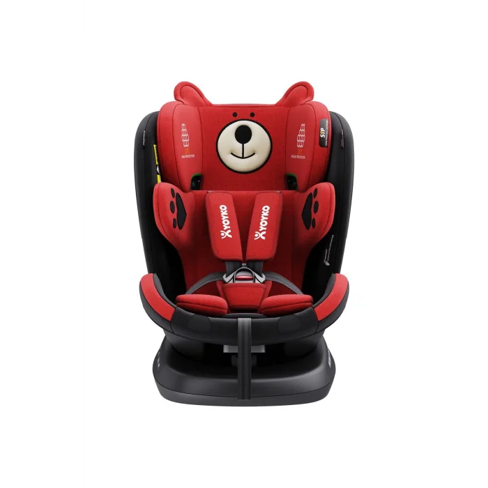 Yoyko Bear 360 ° Dönebilir Yatabilir I-size 0-36 Kg Oto Koltuğu Isofıx/sıp/latch - Kırmızı