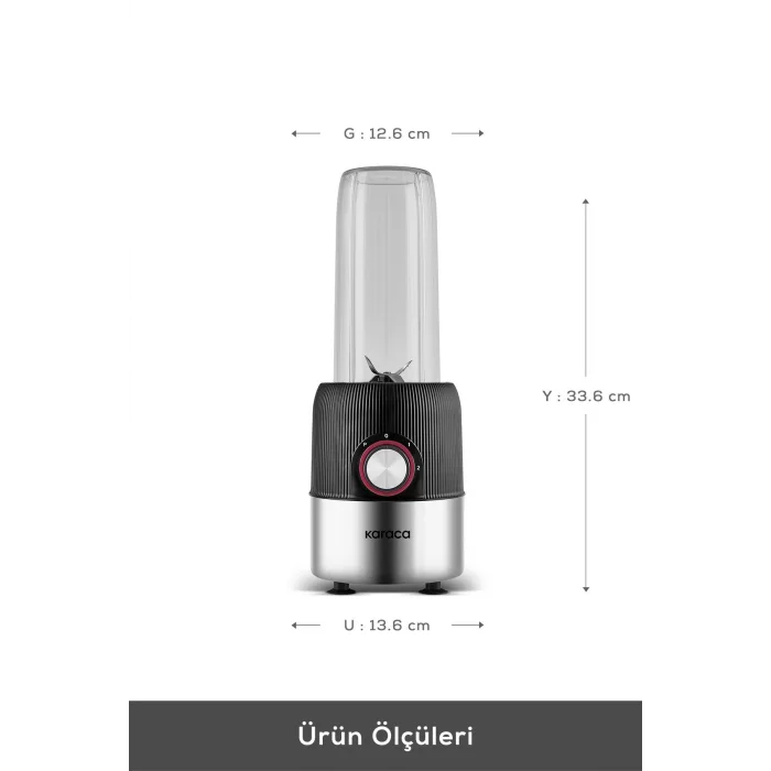 Karaca Blend & Rush Inox Personal Kişisel Smoothie Blender Black