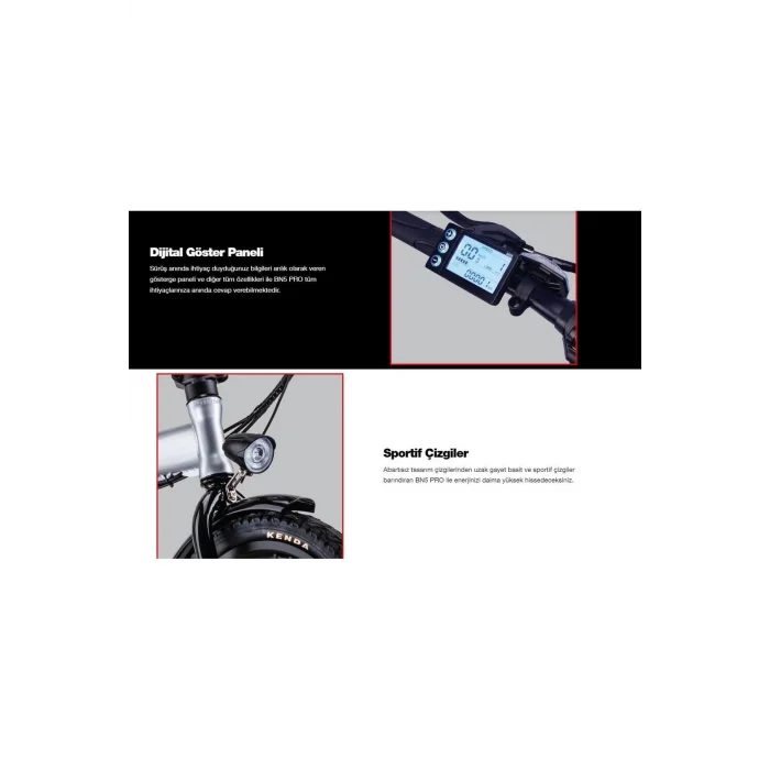 Rks Bn5 Pro 250 Watt 36 Volt 7.5 Ah Bataryalı Elektrikli Katlanabilir Bisiklet Siyah