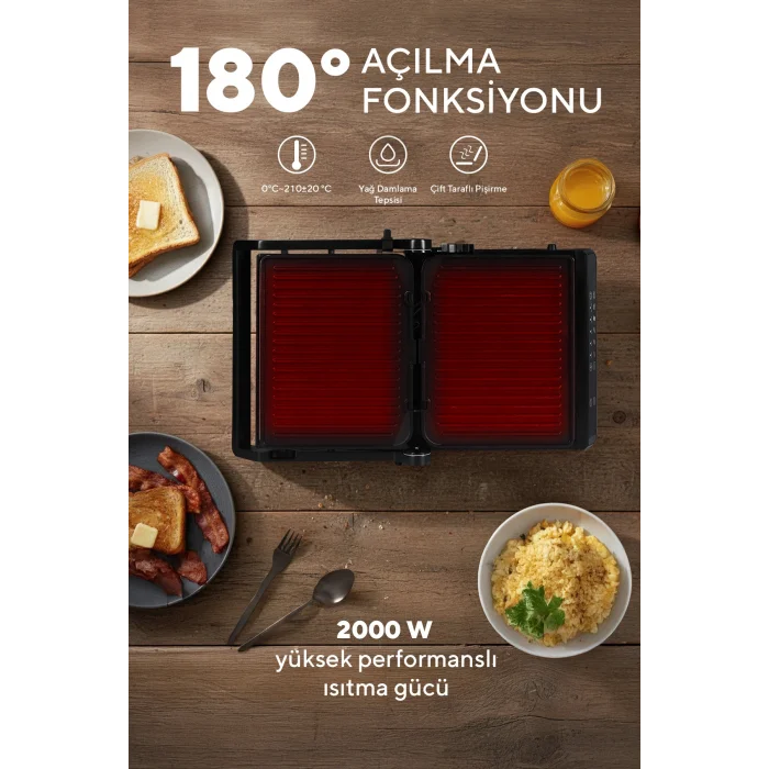 Kumtel Dijital Tost ve Izgara Makinesi 2000 W TTM-10