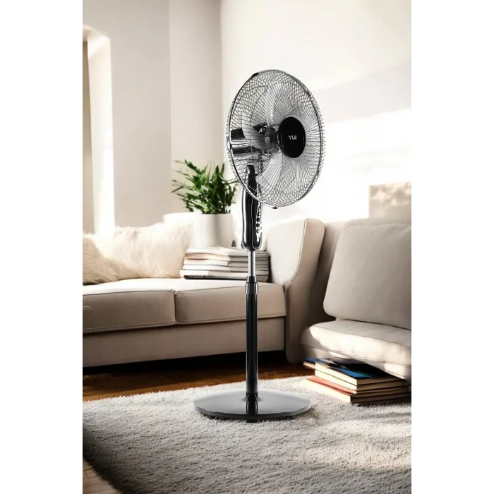 Yui F29 Siyah 120 Cm 16 Inç 40w 3 Kademe 5 Pervane Döner Başlıklı Vantilatör
