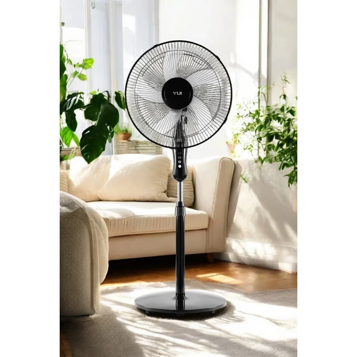 Yui F29 Siyah 120 Cm 16 Inç 40w 3 Kademe 5 Pervane Döner Başlıklı Vantilatör