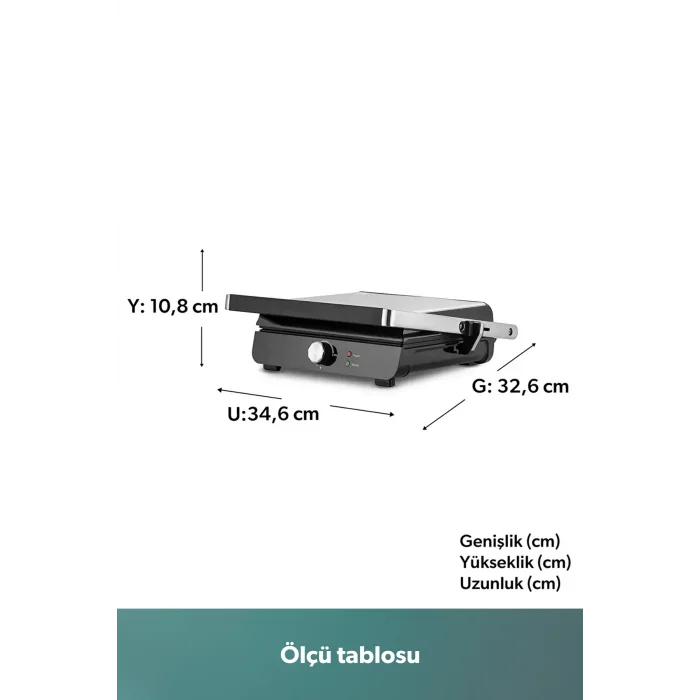 Homend Grilliant Döküm Plakalı Tost Ve Izgara Makinesi Inox 2000 W