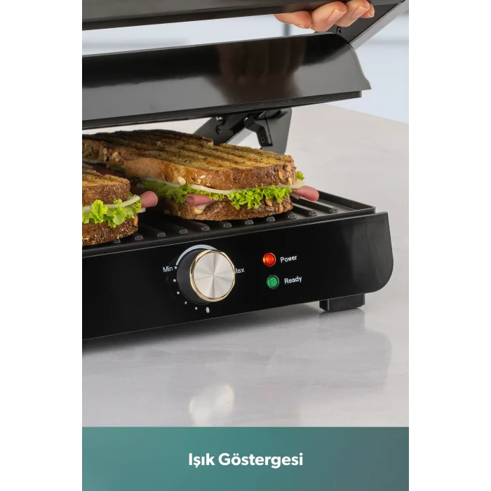 Homend Grilliant Döküm Plakalı Tost Ve Izgara Makinesi Inox 2000 W