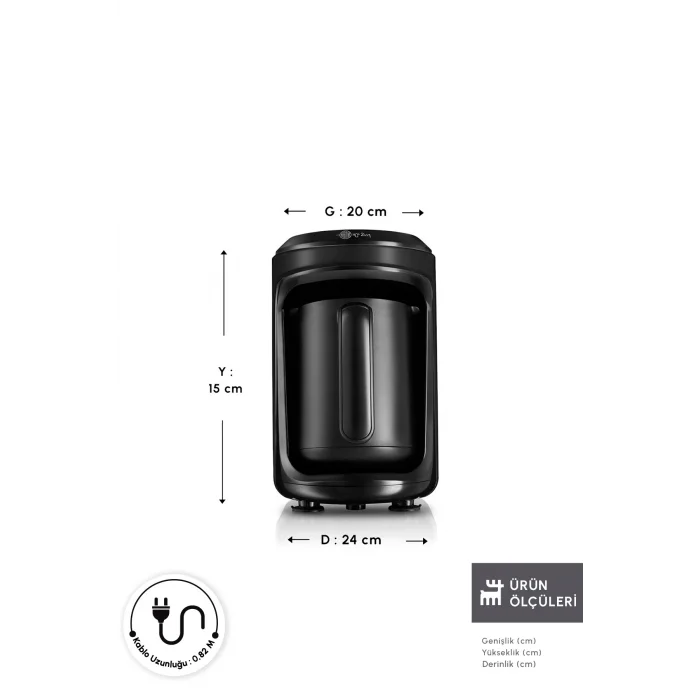 Karaca Hatır Hüp 2 in 1 Türk Kahve Makinesi / Filtre Kahve Makinesi 5 Fincan Kapasiteli Black