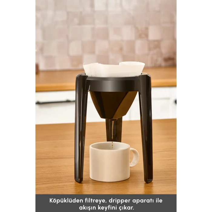 Karaca Hatır Hüp 2 in 1 Türk Kahve Makinesi / Filtre Kahve Makinesi 5 Fincan Kapasiteli Black