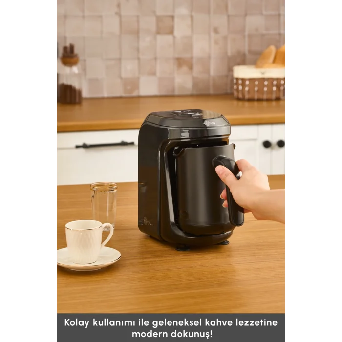 Karaca Hatır Hüp 2 in 1 Türk Kahve Makinesi / Filtre Kahve Makinesi 5 Fincan Kapasiteli Black