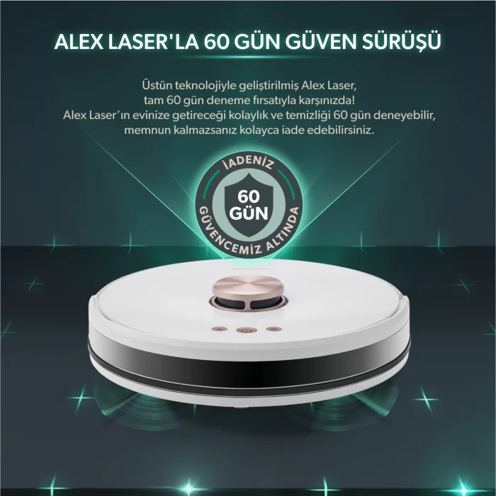 Homend Alex Laser Pro+ 1283H Moplu ve Haritalamalı Akıllı Robot Süpürge