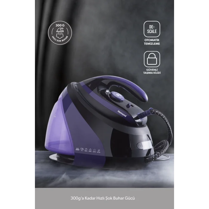 Homend Jetsteam 1173h Buhar Kazanlı Ütü Mor Siyah