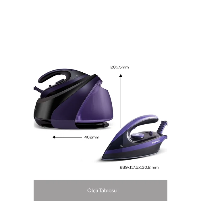 Homend Jetsteam 1173h Buhar Kazanlı Ütü Mor Siyah