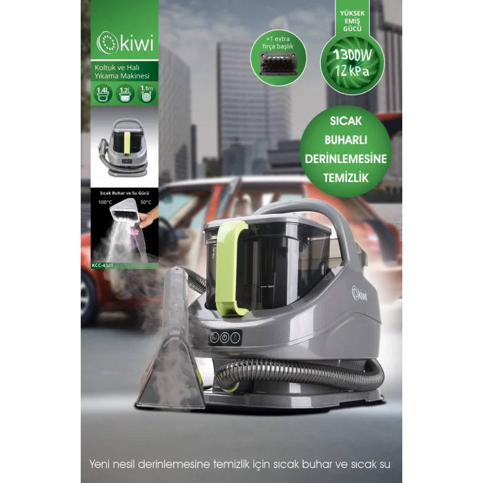 Kiwi Kcc-4321 Buharlı Koltuk ve Halı Yıkama Leke Çıkartma Makinesi