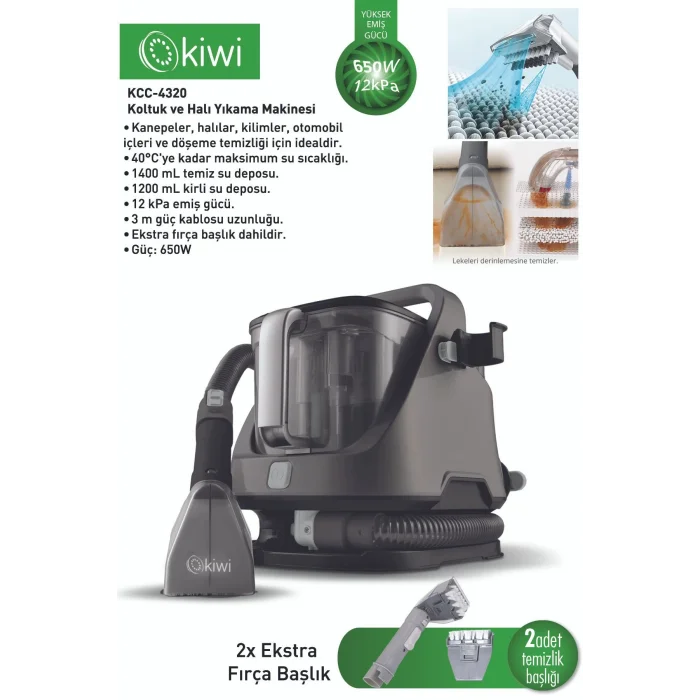 Kiwi KCC-4320 Koltuk Halı Yıkama Ve Leke Çıkartma Makinesi