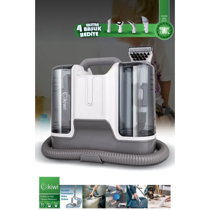 Kiwi Koltuk Halı Yıkama Ve Leke Çıkartma Makinesi Beyaz Kcc-4323