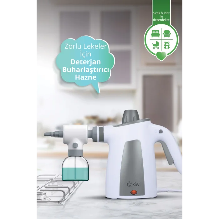 Kiwi Ksc-4212 Çok Fonksiyonlu Deterjan Hazneli Buharlı Temizleyici 10 Aparatlı Buhar Makinesi