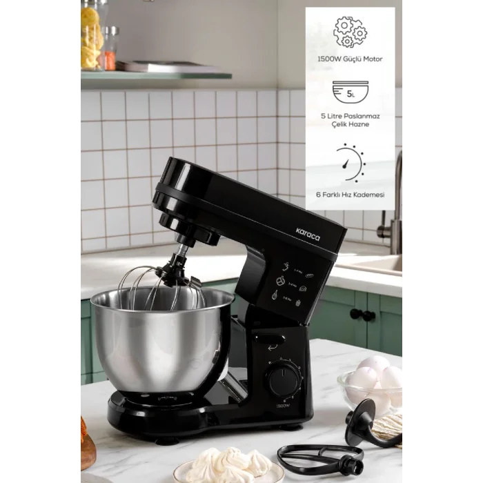 Karaca Maestrochef Stella Stand Mikser Siyah 1500w 5 Litre