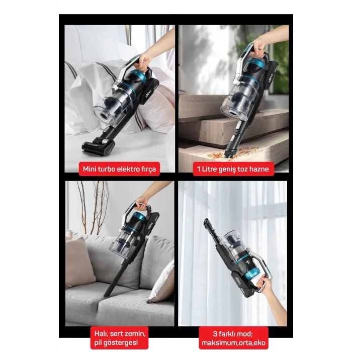 Stilevs Megatron-2 Dikey Şarjlı Süpürge - Mavi - Set14010