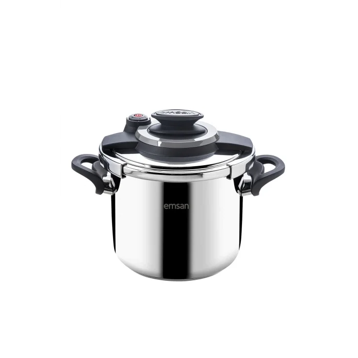 Emsan Montana Siyah Gri Düdüklü Tencere 6 Litre