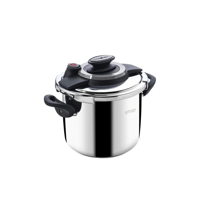 Emsan Montana Siyah Gri Düdüklü Tencere 6 Litre