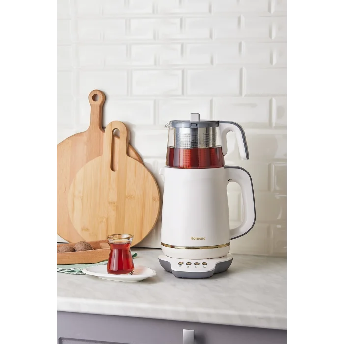 Homend Royaltea 1760h Konuşan Çay Makinesi Krem Gold